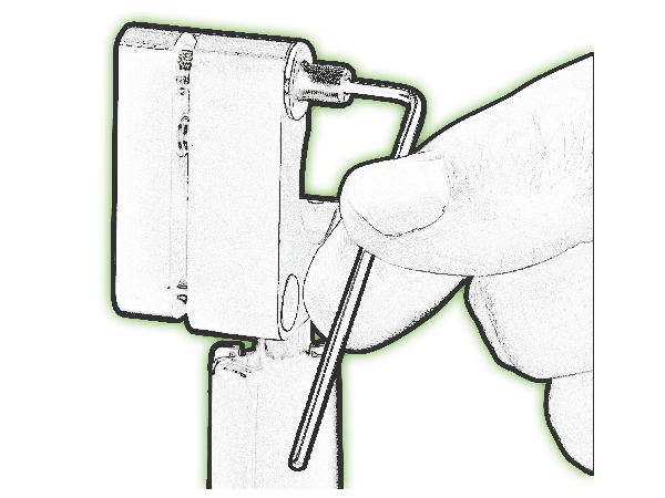 Diagram of a mirror mount with allen-key adjustments
