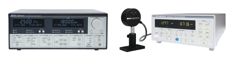 Examples of instruments used to control and analyze the properties and performance of laser diodes