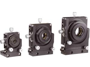 3 sizes of precision multi-axis lens positioners shown