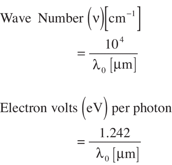 Light energy conversion formulas